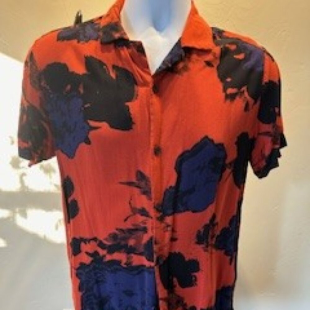 Denim And Flowers - Short Sleeve Dress Shirt